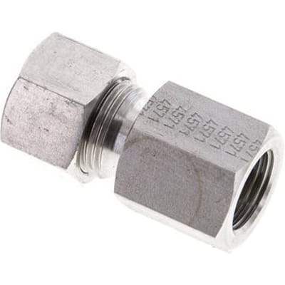 12L & M16x1.5 RVS Rechte Snijringkoppeling Binnendraad 315bar ISO 8434-1