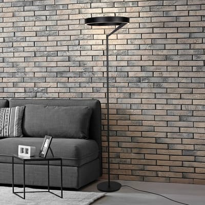 Steinhauer Exclusive - vloerlamp - Mykty - zwart - metaal - Ø 40cm - LED - 4201ZW