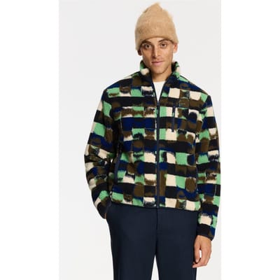Shiwi Lee Geo Quilt Teddy Jacket Green Olive Geo Quilt Maat: S | Lichte Jassen Outlet | Heren | Groen