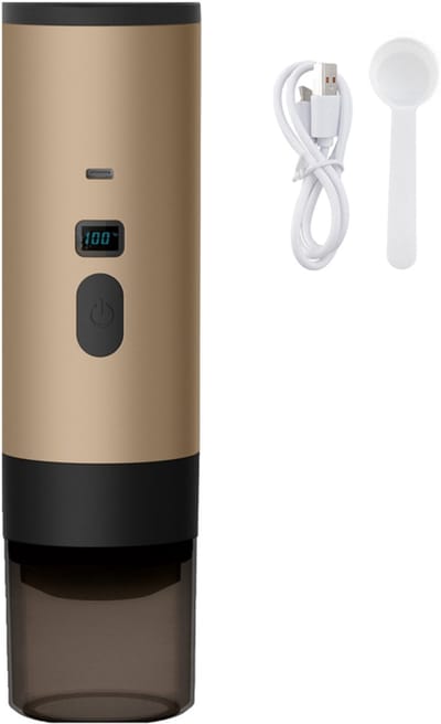 Draagbare capsule - koffiezetapparaat - 23,5 * 6,5 * 6,5 cm - Koffiezetapparaat voor thuis - Koffiezetapparaat voor buiten en op reis - 3-in-1 draagbaar koffiezetapparaat - Capaciteit 90 ml - Geschikt voor kantoor, kamperen, reizen, enz.