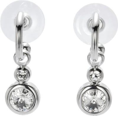 Behave - Oorhanger kristal glans chique stijl zilverkleur feest outfit