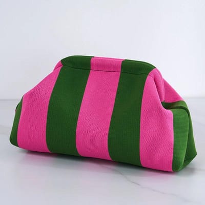 Zomer strand clutch tas voor vrouwen geweven haak handtassen portemonnees breien dumpling clutch gerimpeld schattige wolk casual colorblock tas groen