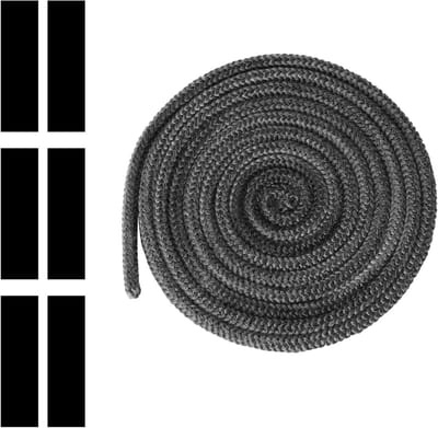 Heater Sealing Koord 8 mm x 3 m - Vuurvast Glasvezel Koord voor Kachel, Rookoven en Grill, Isolatie voor Pijpen en Deuren