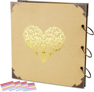 Fotoalbum DIY Scrapbook - Scrapbook Album - Herinneringen Opslaan - Dubbelzijdig 50 Pagina's - 10x10 Inch - Champagne Goud