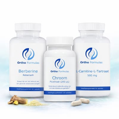 Vetverbranding Pakket – Berberine Rebersa®, L-Carnitine L-Tartraat & Chroom – Metabolisme & Energie – Vegan