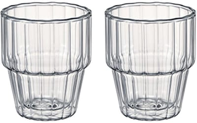 HARIO Dubbelwandige Stapelbare Hittebestendige Glazen - Set van 2 - 300mL - Double Walled Stack Glass Line