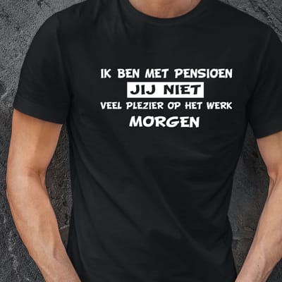 Ik ben met Pensioen-Maat M -heren T-shirt- Pensioen T-shirt. Fun shirt.