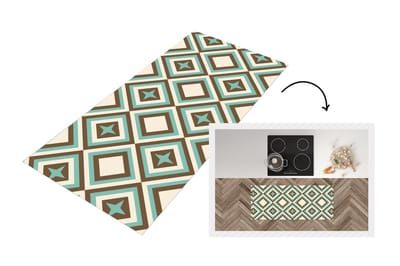 Keukenloper - Loper keuken - Jaren 50 - Ster - Design - 120x50 cm - Keukenloper vinyl