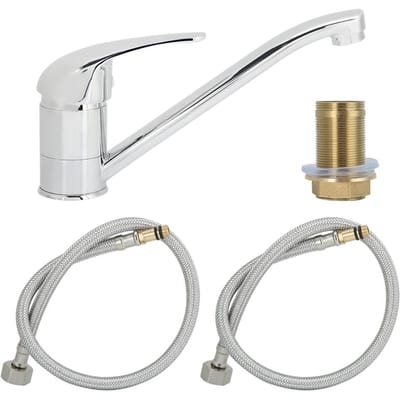 G1/2in Draad Koper Warm en Koud Water Keukenkraan 360 Graden Rotatie Wastafel Waterkraan white
