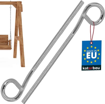 KOTARBAU® 2 Stuks Schommelhaak, Verzinkt Staal, 210 mm, Zilver, M8, Veiligheidsschommelhaken, Schommelhaak met Schroefdraad, Sterk Belastbaar, Eenvoudige Montage
