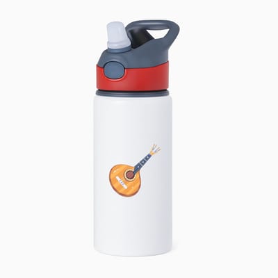 Hacebo® - Banjo's waterfles met rietje rood - Banjo - Muzikanten - Muzikant - snaarinstrument - gitaar - water fles - 650ML