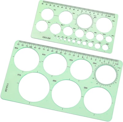 ByShane - Geometrische Sjabloon voor Cirkels - Meetliniaal - Set van 2 Stuks