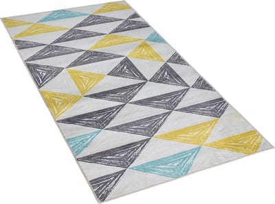 KALEN - Laagpolig vloerkleed - Lichtgrijs - 80 x 150 cm - Polyester