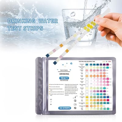 16-in-1 drinkwaterteststrips - zwembad teststrips - watertester - - teststrips voor drinkwater en zwembadwater - nauwkeurige resultaten – huishouden - LOUZIR