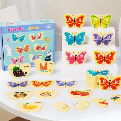Houten Dieren Alfabet Puzzel Speelgoed Montessori ABC Leren Educatief Speelgoed Voor Peuters Kinderen Vroeg Voorschools Cadeau