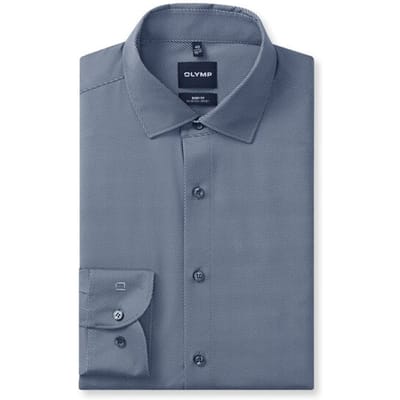 OLYMP Level Five 24/Seven Overhemd, Body Fit, Modern Kent, Marineblauw
