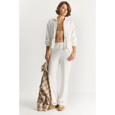Aangesloten Lange Mouwen Jas en Flare Broeken Co-ord Set