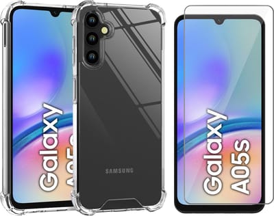 Hoesje geschikt voor Samsung Galaxy A05s - Screenprotector Glas - Shockproof Transparant
