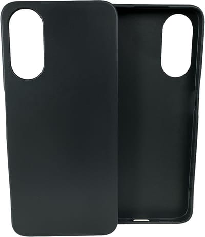 Flexibele achterkant Silicone hoesje Geschikt voor: Oppo A78 5G -Zwart
