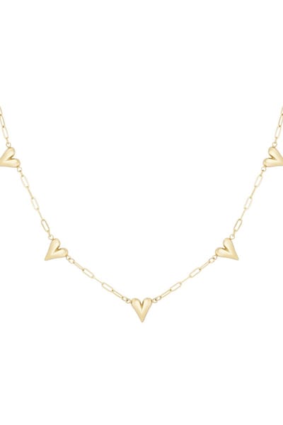 Yehwang ketting - Hearts unfolded - Goudkleurig - Stainless steel