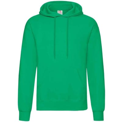 Fruit of the Loom Volwassenen Unisex klassiek sweatshirt met capuchon (Kelly Groen)