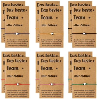 Cosensi- Afscheidskaarten Bedankje voor Collega's - Teamwerk Wenskaarten - Blanco Kaartjes - Armbanden - 6 Kleuren - Hoogwaardige Kwaliteit - Bedankkaarten