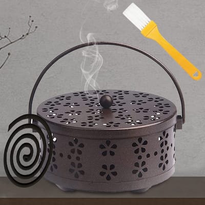 Dailygoody - Muggenspoelhouder - Muggenspiraalhouder - Handvat deksel voor binnen en buiten - Klassiek metaal - Mosquito coil houder - Geschikt voor c