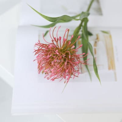 Nutan - donkerroze - zijden bloemen - 3 stelen - onderhoudsvrij - 50 cm - kunstbloemen