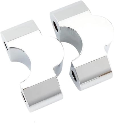 Stuurverhogers Motorfiets - Stuur Riser Verhoging - Rijcomfort Verbeteren - CNC Aluminium - 20MM Achteruit 15MM Omhoog - Zilver