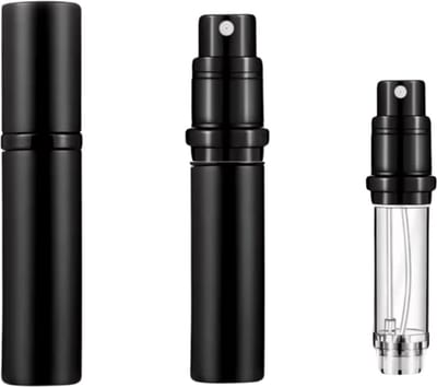 S4D® - Luxe Parfum Verstuiver - Parfum Flesje Navulbaar - Parfum Verstuiver Navulbaar - Mini Parfum Flesje - Zwart - Unisex - Altijd Je Favoriete Geur Bij De Hand - 1 Stuk Zwart