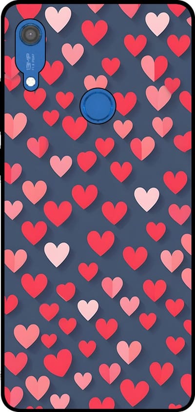 Smartphonica Telefoonhoesje Geschikt voor Huawei Y6S met Roze en Rode Hartjes Opdruk - TPU Backcover Case With Rosé and Red Heart Design geschikt voor Huawei Y6S