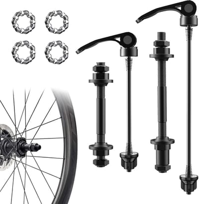 1 paar fiets holle as, snelspanner voor fietsen, doorlopende as voor voorwielen van 20 tot 28 inch, geschikt voor diverse fietsmodellen