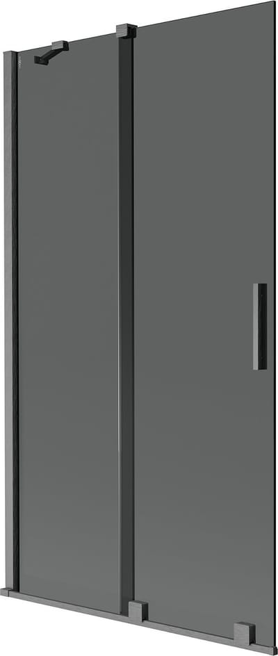 Mexen Velar badwand met 2 schuifvleugels 100 x 150 , grafiet, gun gray geborsteld - 896-100-000-41-66