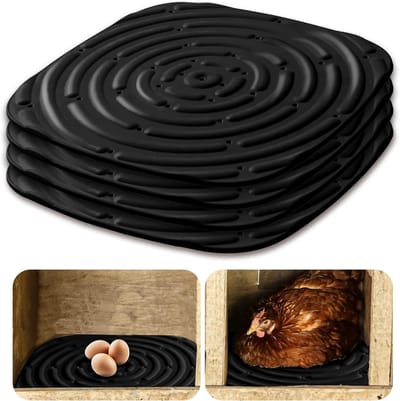 4-stuks Kippenhokmatten - Wasbare kippenhokmatten - Kippenhokstrooisel - Krasbestendig - Herbruikbaar - Accessoires voor kippenhokken - Gemakkelijk schoon te maken - Geschikt voor de eierproductie in kippenhokken - Zwart
