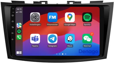 CarPlay autoradio geschikt voor Suzuki Swift | 2011 t/m 2017 | Android 13 | Draadloos Apple CarPlay & Android Auto | 2GB + 32GB | QuadCore processor | Denago DNG-A251 | 2025 model | 2011 2012 2013 2014 2015 2016 2017 | Bluetooth & Wifi