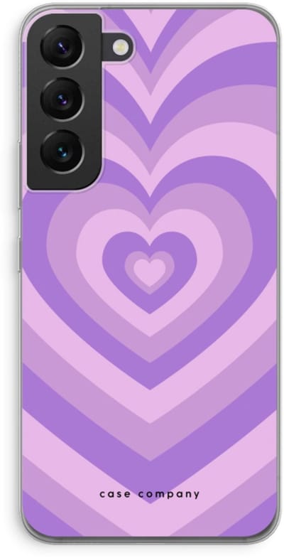 Case Company® - Hoesje geschikt voor Samsung Galaxy S22 hoesje - Hart Paars - Soft Cover Telefoonhoesje - Bescherming aan alle Kanten en Schermrand