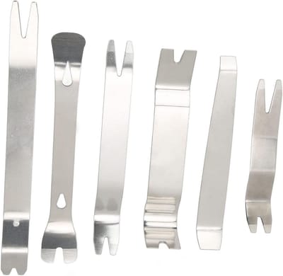 Auto Trim Verwijderaar - Paneel Verwijder Set - Auto Interieur Reinigen - Massief Roestvrij Staal - 295 cm - Zilver
