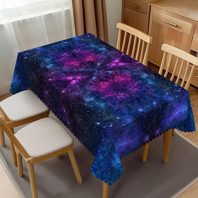 Ruimte Melkweg Rechthoekig Waterdicht Tafelkleed Tafel Decor Ruimte Sterrenhemel Keuken Eettafelkleed Vakantiefeest Decor 90x140cm brown