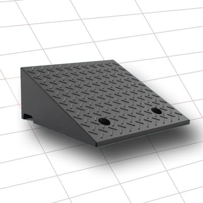 Oprijplaat - Drempelhulp Rubber - Obstakels Overbruggen - Draagbaar Antislip - H 19cm - Zwart