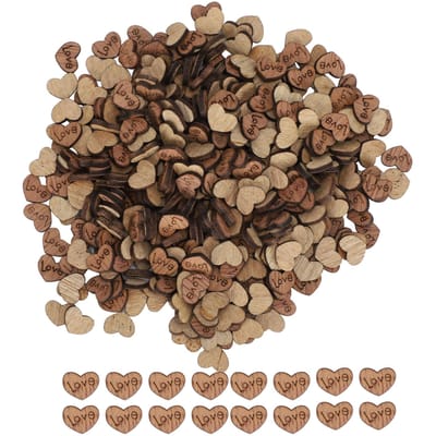 300 stuks Houten Hart Confetti Natuurlijk Handwerk DIY Ornament Valentijnsdag Huwelijksdecoratie black