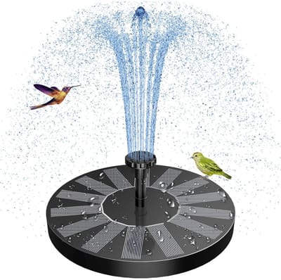 GELLDG Solar Springfontein - 6 Spuitstanden - Eenvoudig in Gebruik - Kunststof - 16x16 cm - 7V - 110 cm Opvoerhoogte - Geschikt voor Tuinvijver en Vogelbad