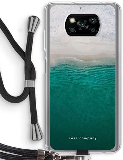 Case Company® - Hoesje met koord geschikt voor Poco X3 Pro hoesje met Koord - Stranded - Telefoonhoesje met Zwart Koord - Bescherming aan alle Kanten en Over de Schermrand