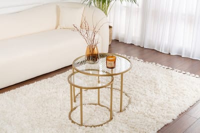 Asir - Salontafelset - Goud - GEHARD GLAS - 15 x 15 x 43 cm