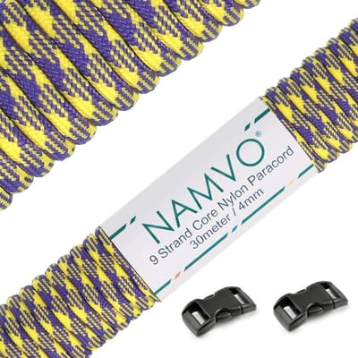 Zeynomax - 550 Paracord - Sterk Nylon Paracord - UV-bestendig en duurzaam - 4mm Diameter - Perfect voor Camping en Outdoor - 100 voet lengte