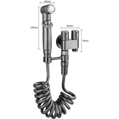 Pulvérisateur de Toilette Portatif Robinet de Bidet Douchette Douche Hygiénique Robinets de Toilette Double Sortie Bidet Accessoires de Toilette