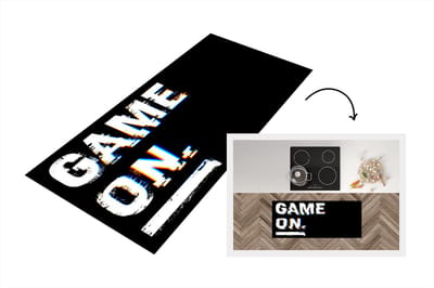 Keukenloper - Loper keuken - Game - Quote - Zwart - Wit - 120x50 cm - Keukenloper vinyl