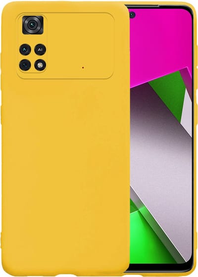 Hoesje - Geschikt voor Xiaomi Poco X4 Pro 5G - Sterk & Shockproof - Hoes Cover - Siliconen Case - Telefoonhoesjes - Geel