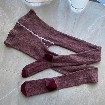 Populair in Herfst Winter Gebreide Dameskousen Bestseller Gebreide Streep Panty Kousen Kousen Beenwarmers voor Herfst Winter One Size gray