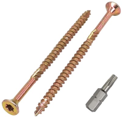 Pack 400x Gele Houtschroeven 4,0x70mm Verzonken Kop Torx Spaanplaatschroeven
