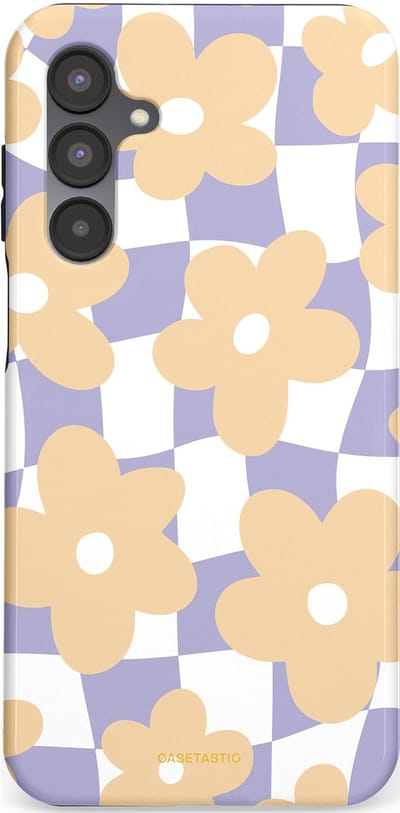 Casetastic hoesje geschikt voor Samsung Galaxy A16 - Dubbellaagse bescherming - Madeliefjes feest - Fashion Case - Zand Wit Lila Zilver